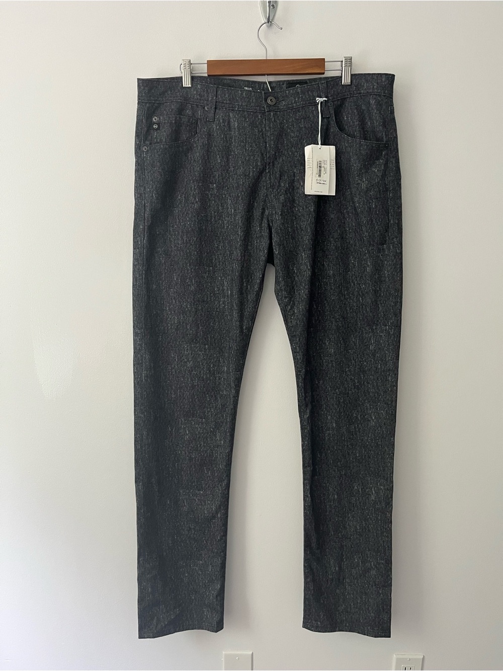 NEW Adriano Goldschmied Tellis Modern Slim Dark Gray Jeans 38 X 34